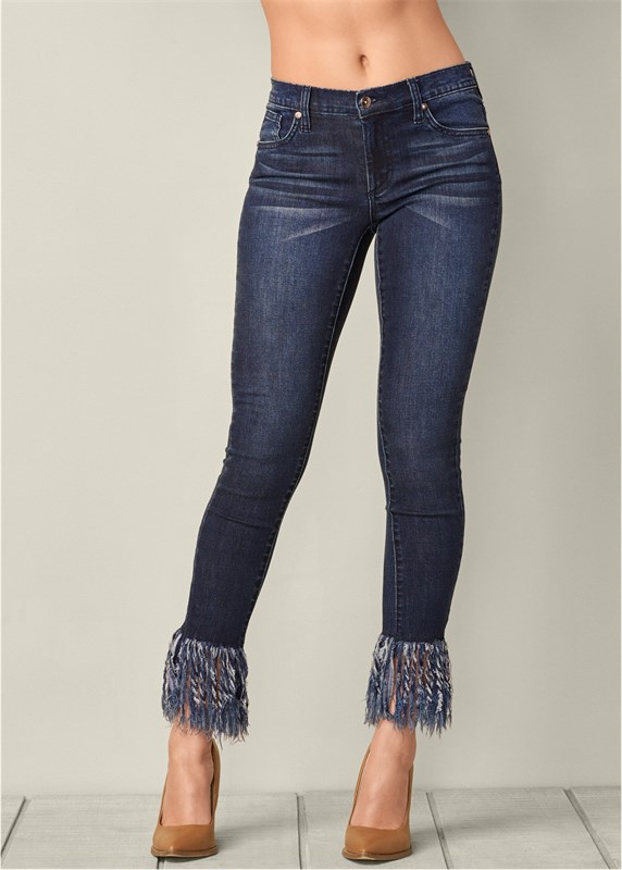 FRAYED HEM JEANS 1662 - фото 4763