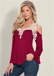 CROCHET BELL SLEEVE TOP 1679