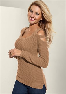 CUT OUT SLEEVE SWEATER 1659