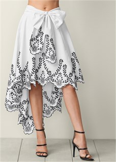 BOW FRONT EMBROIDERED SKIRT 1670